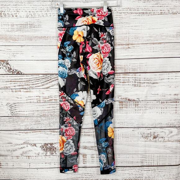 Zyia Dark Floral Mesh Hi Rise 7/8 Leggings, EUC, Size 2, MSRP $78 - Picture 10 of 11
